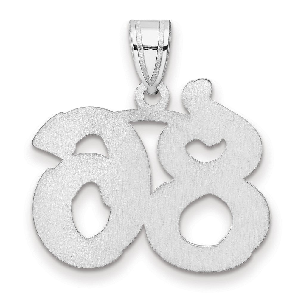 14kw Polished Etched Number 86 Pendant
