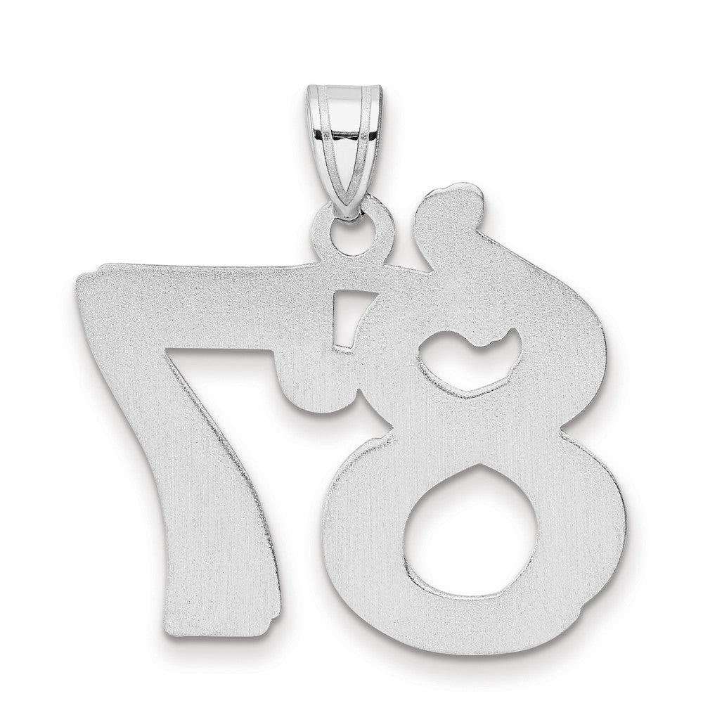 14kw Polished Etched Number 87 Pendant