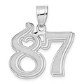 14kw Polished Etched Number 87 Pendant