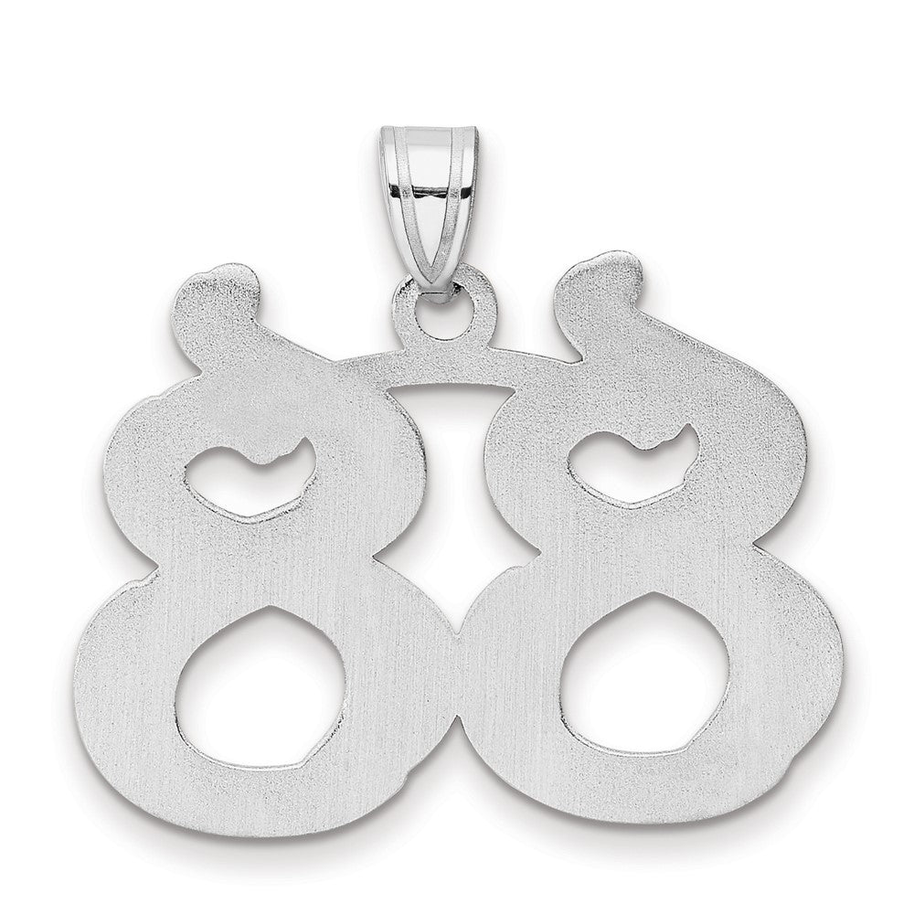14kw Polished Etched Number 88 Pendant
