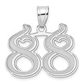 14kw Polished Etched Number 88 Pendant