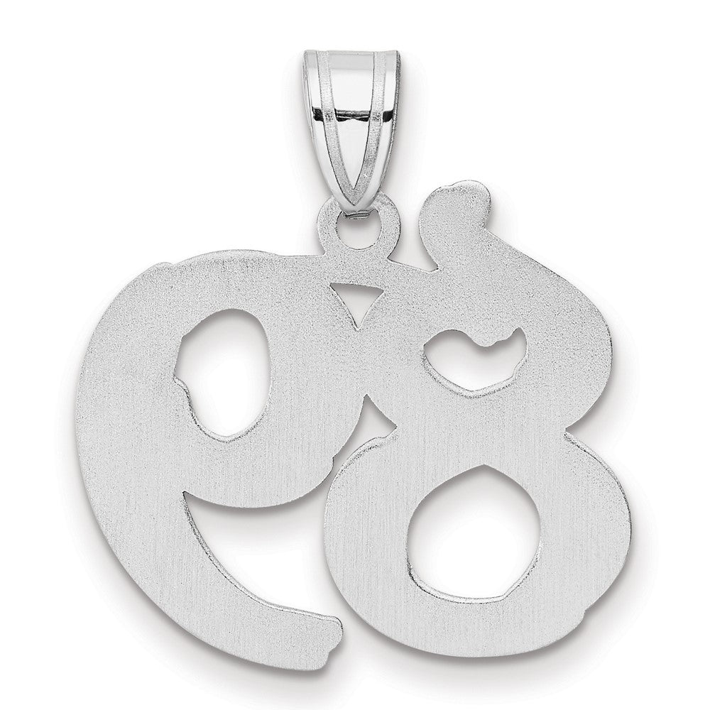 14kw Polished Etched Number 89 Pendant