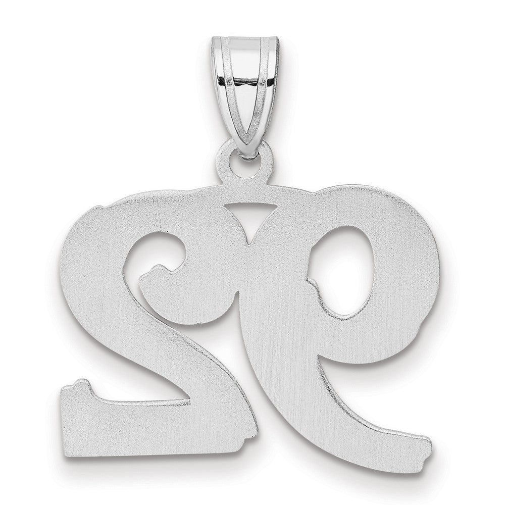 14kw Polished Etched Number 92 Pendant