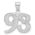 14kw Polished Etched Number 93 Pendant