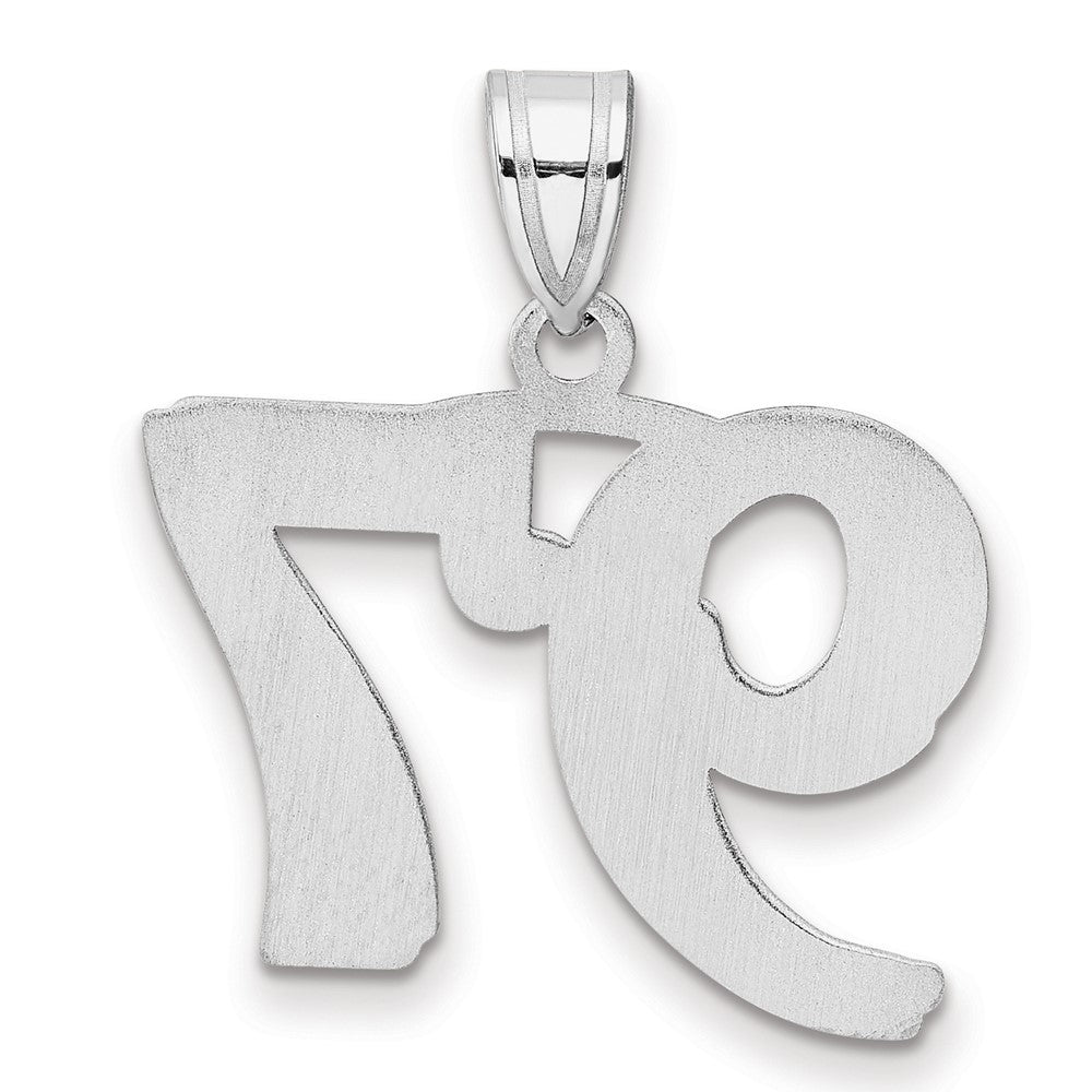14kw Polished Etched Number 97 Pendant