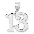 14kw Polished Number 13 Pendant