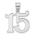 14kw Polished Number 15 Pendant