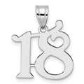 14kw Polished Number 18 Pendant