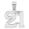 14kw Polished Number 21 Pendant