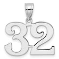 14kw Polished Number 32 Pendant