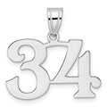 14kw Polished Number 34 Pendant