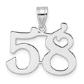 14kw Polished Number 58 Pendant