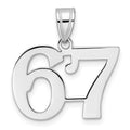 14kw Polished Number 67 Pendant
