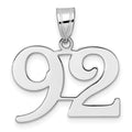 14kw Polished Number 92 Pendant