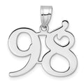 14kw Polished Number 98 Pendant
