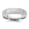 14k White Gold Standard Comfort Fit Brush Satin Fancy Band