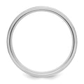 14k White Gold Heavy Comfort Fit Brush Satin Fancy Band