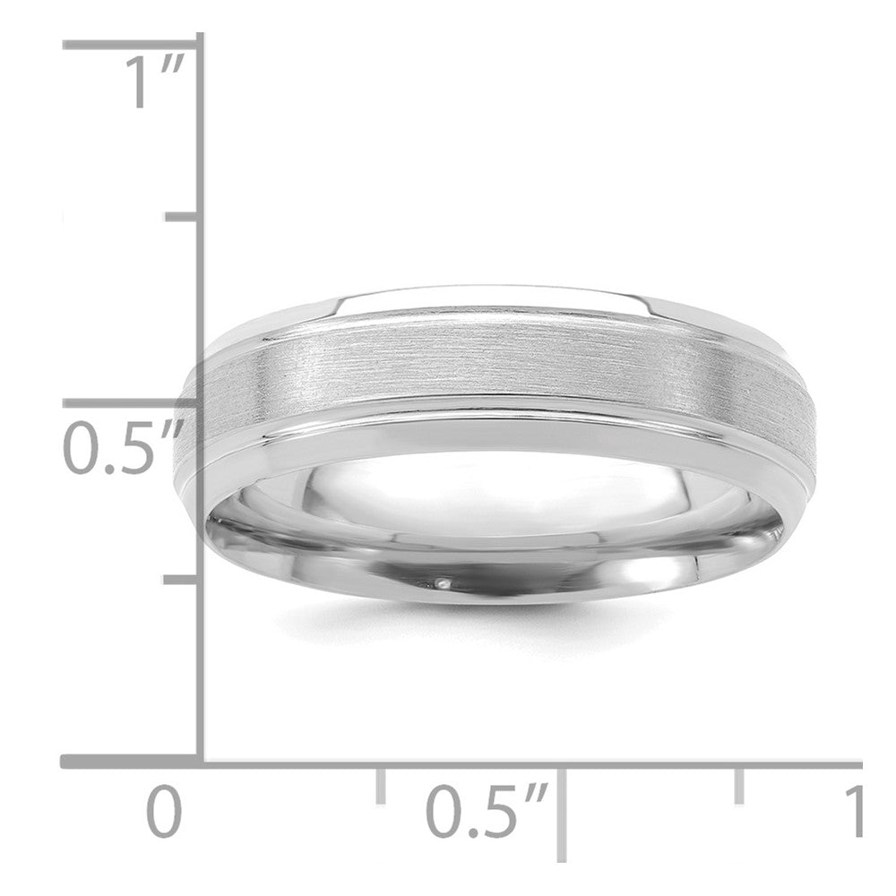 14k White Gold Light Comfort Fit Brush Satin Fancy Band