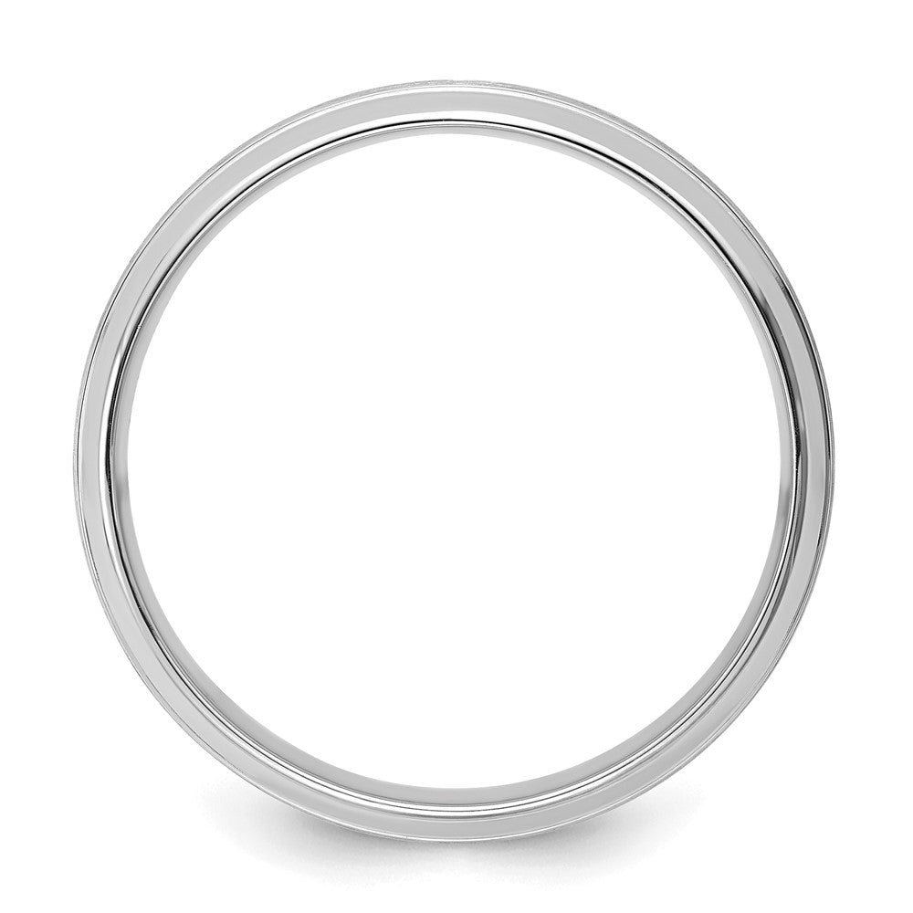 14k White Gold Heavy Comfort Fit Brush Satin Fancy Band