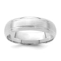14k White Gold Light Comfort Fit Brush Satin Fancy Band