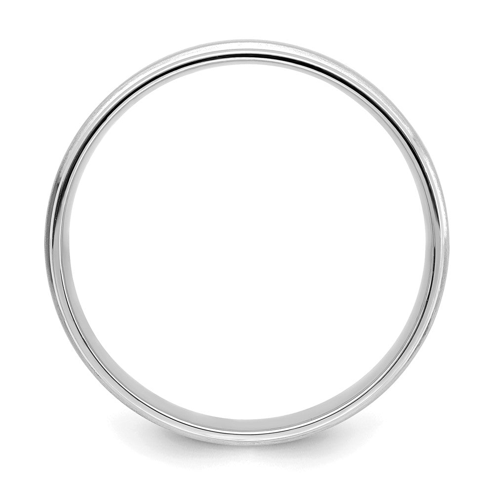 14k White Gold Light Comfort Fit Brush Satin Fancy Band