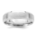 14k White Gold Heavy Comfort Fit Brush Satin Fancy Band