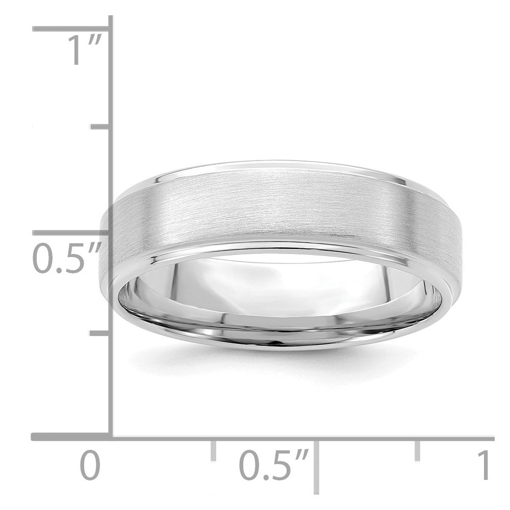 14k White Gold Light Comfort Fit Brush Satin Fancy Band