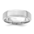 14k White Gold Heavy Comfort Fit Brush Satin Fancy Band