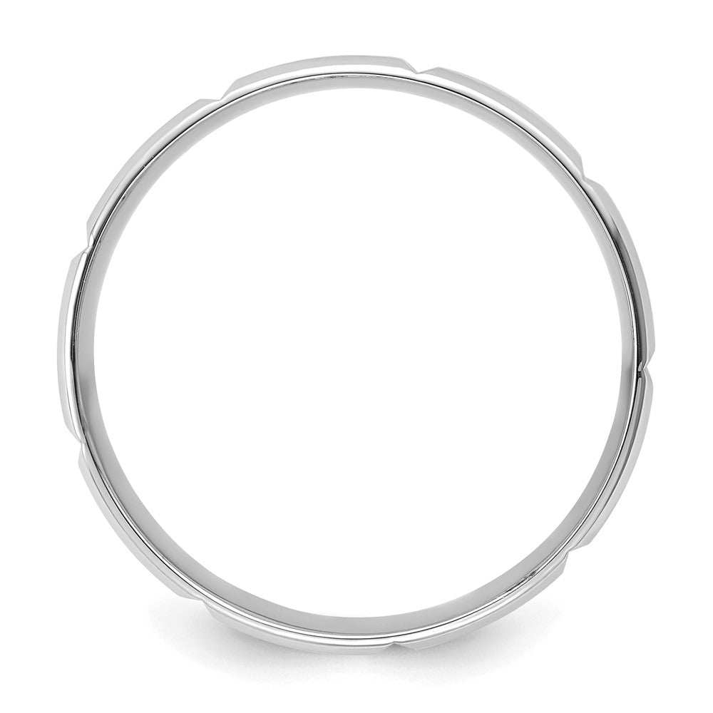 14k White Gold Standard Comfort Fit Brush Satin Fancy Band