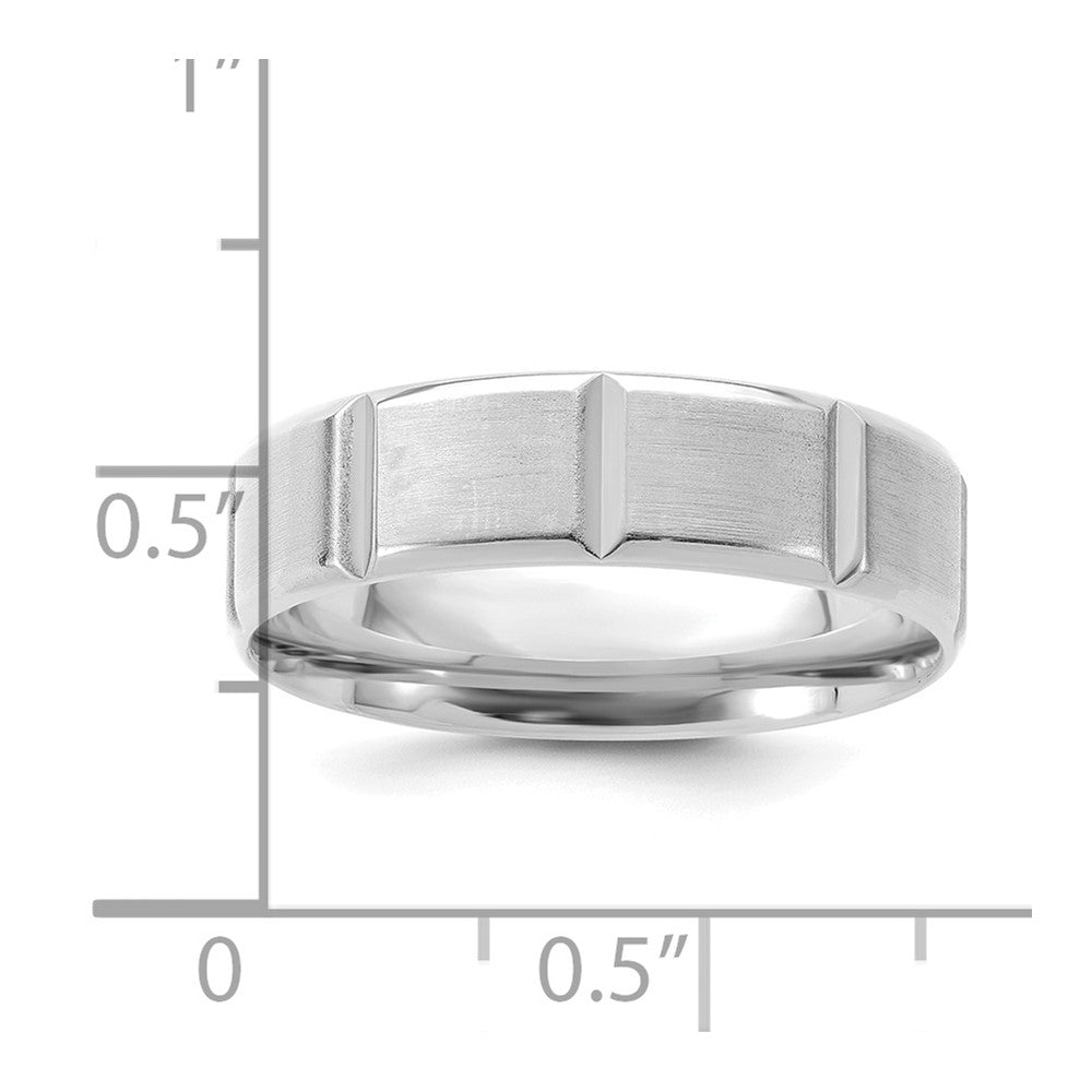 14k White Gold Light Comfort Fit Brush Satin Fancy Band