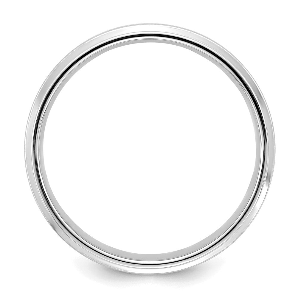 14k White Gold Standard Comfort Fit Brush Satin Fancy Band