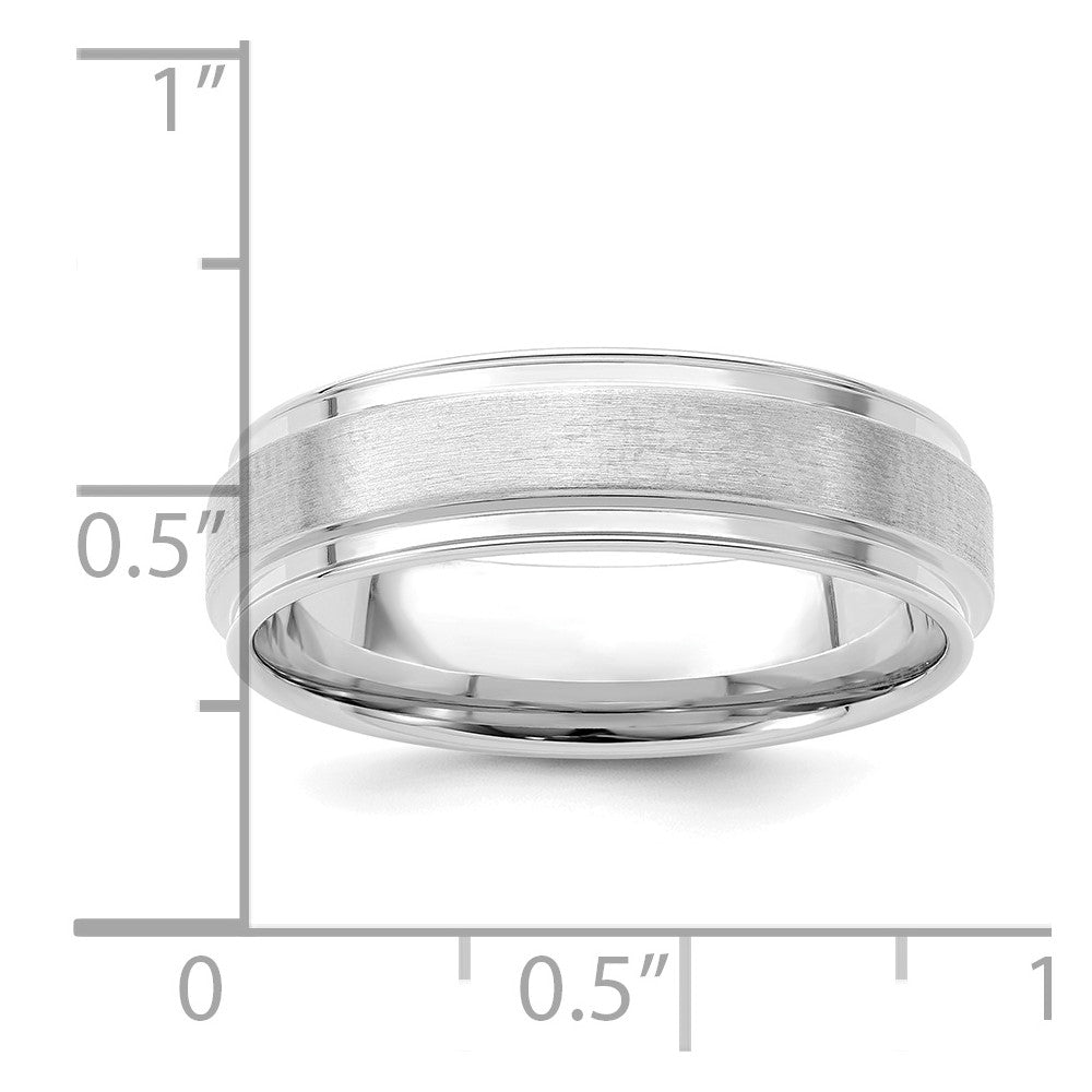 14k White Gold Light Comfort Fit Brush Satin Fancy Band