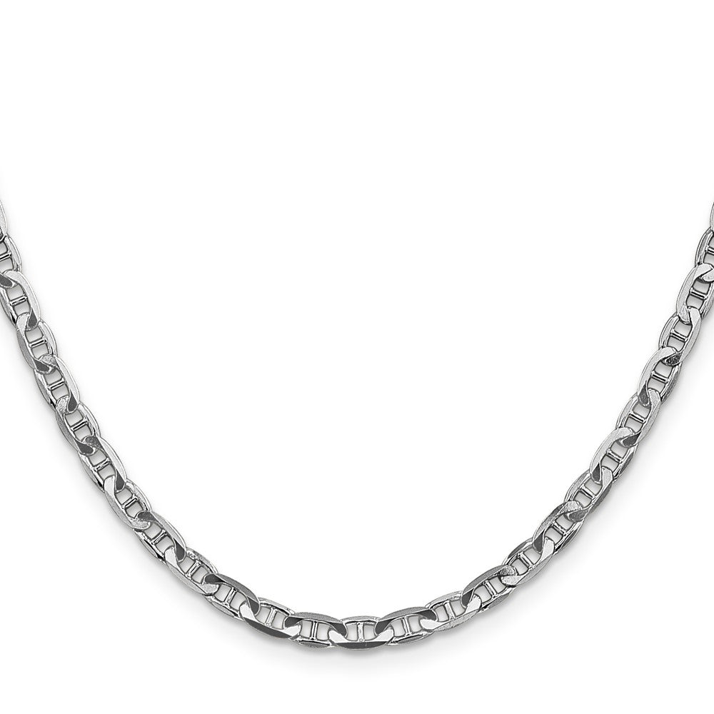 14k White Gold 3.75mm Concave Anchor Chain