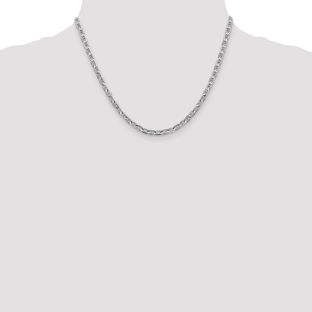 14k White Gold 3.75mm Concave Anchor Chain