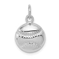 14k White Gold Baseball Charm