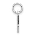 14KW White Gold Casted Script Letter M Initial Charm