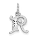 14KW Diamond-cut Letter R Initial Charm