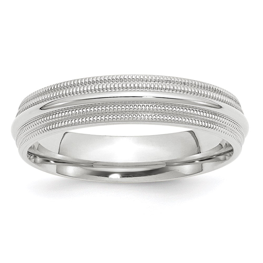 14KW 5mm Double Milgrain Comfort Fit Band