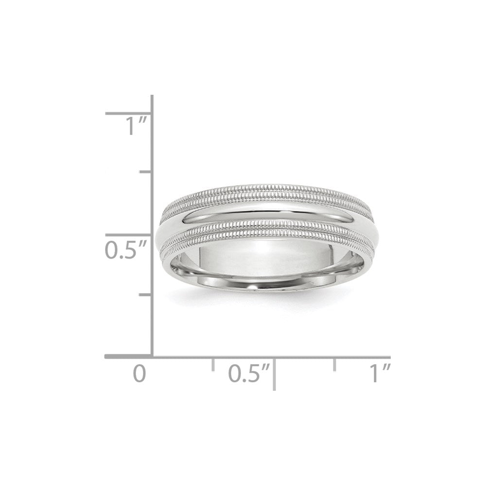 10KW 6mm Double Milgrain Comfort Fit Band