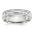 10KW 6mm Double Milgrain Comfort Fit Band