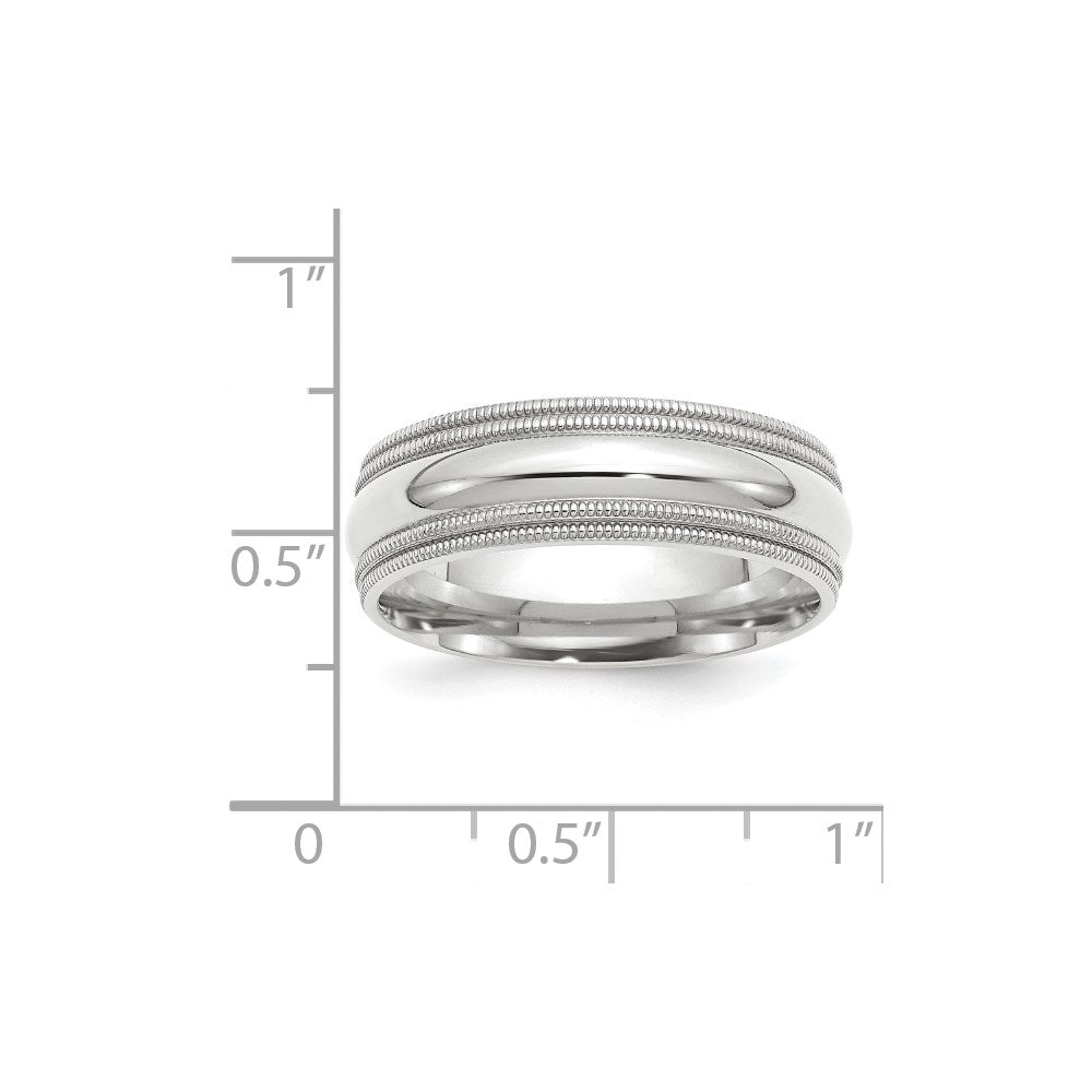 10KW 7mm Double Milgrain Comfort Fit Band