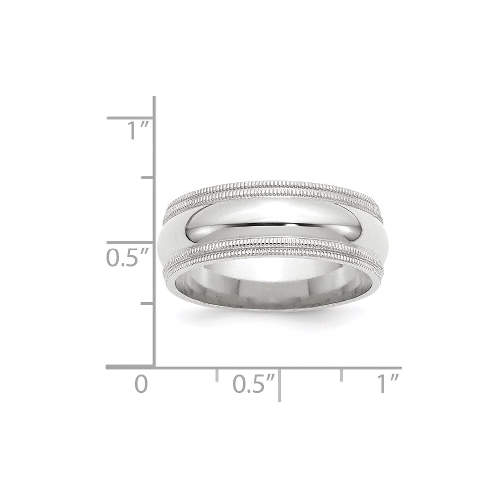 14KW 8mm Double Milgrain Comfort Fit Band