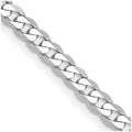 14k White Gold 2.9mm Flat Beveled Curb Chain