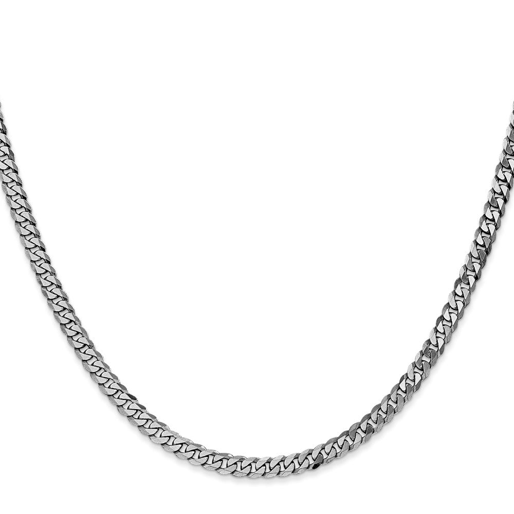 14k White Gold 3.9mm Flat Beveled Curb Chain