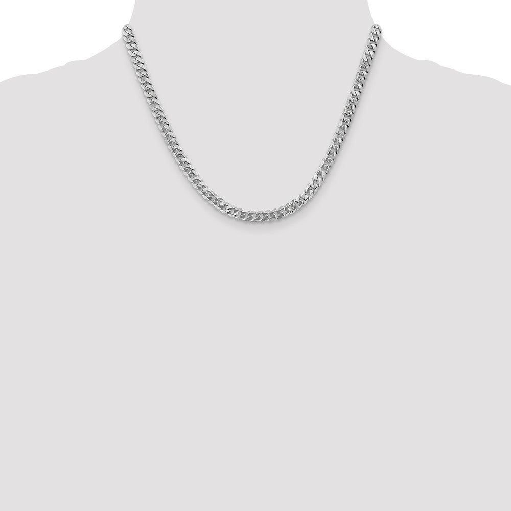 14k White Gold 5.75mm Flat Beveled Curb Chain