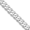 14k White Gold 8.5mm Flat Beveled Curb Chain