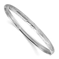 14k 3/16 White Gold Florentine Engraved Hinged Bangle