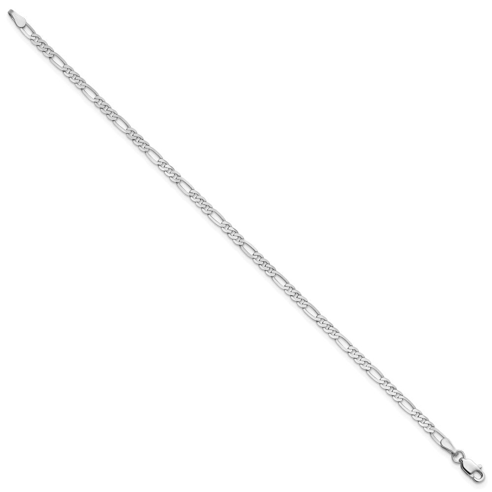 14k White Gold 2.75mm Flat Figaro Chain