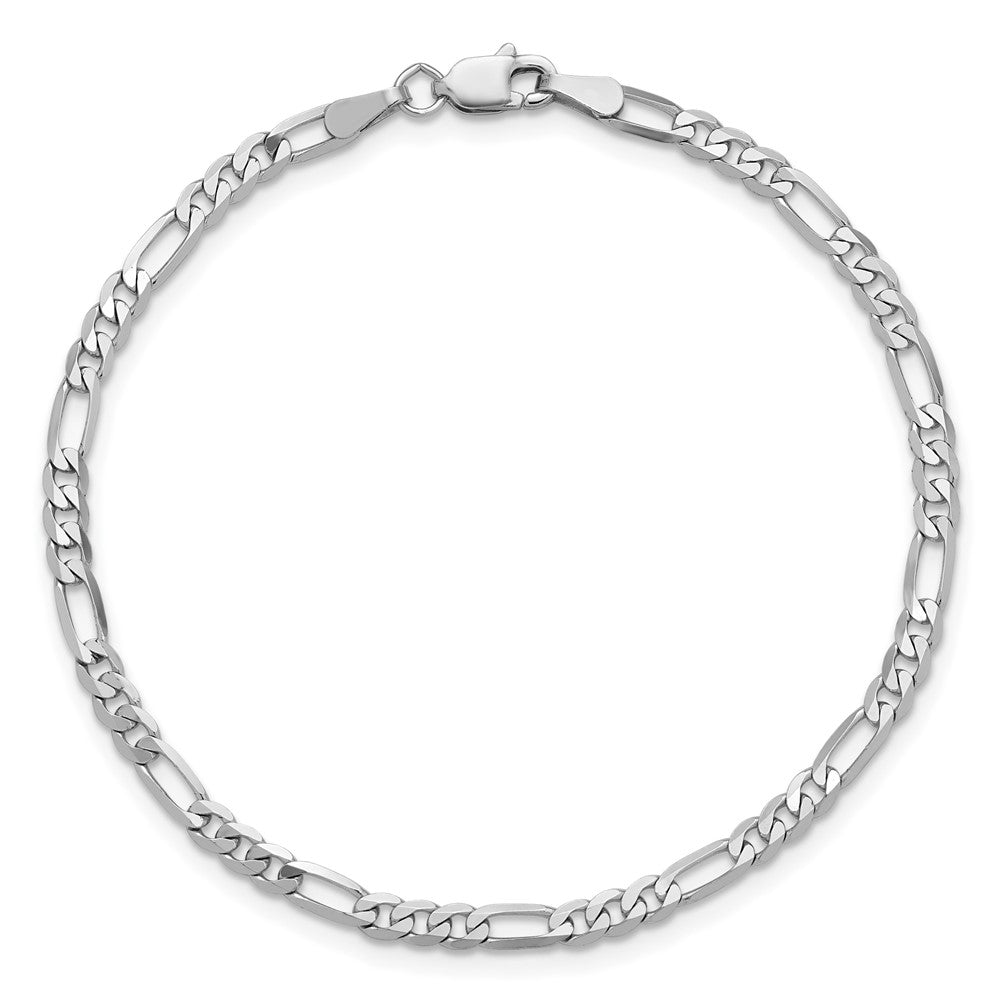 14k White Gold 2.75mm Flat Figaro Chain