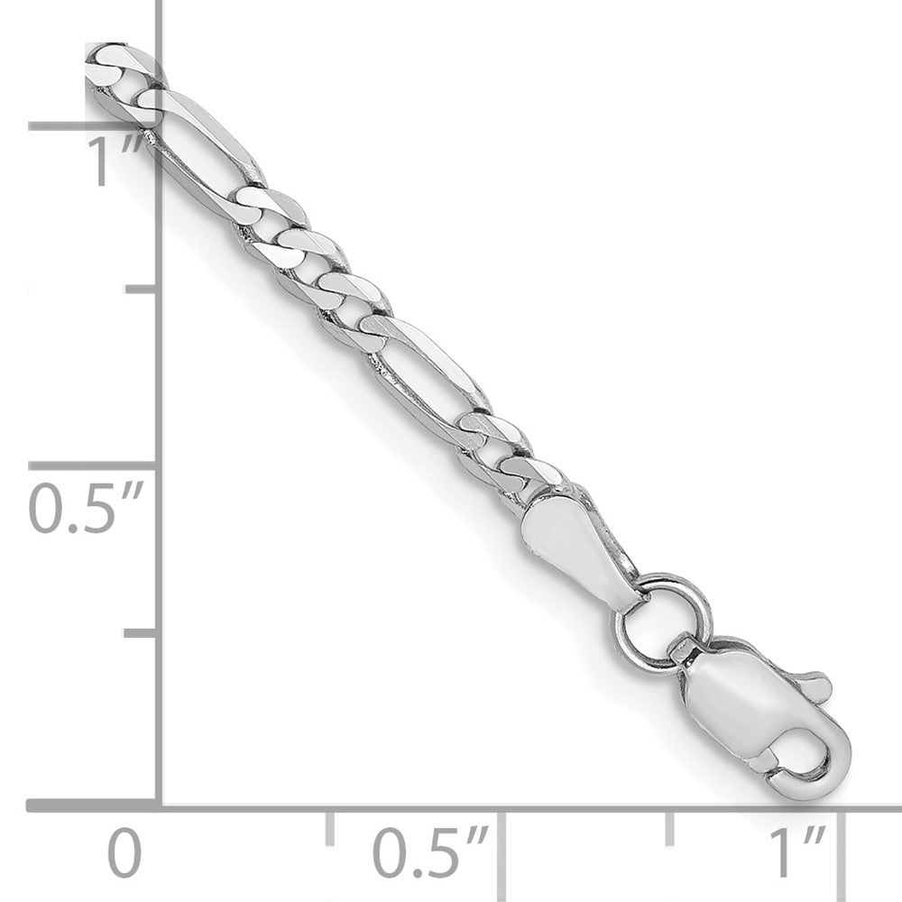 14k White Gold 2.75mm Flat Figaro Chain